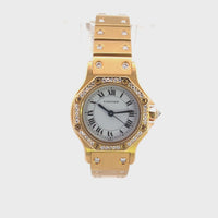 Cartier Santos 18k Yellow Gold Diamond