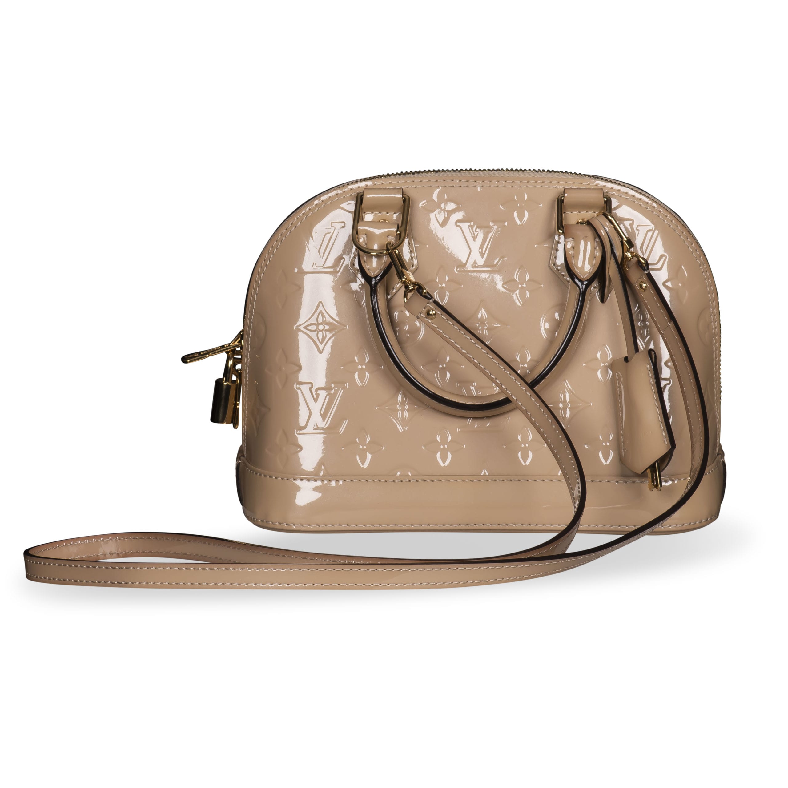 Louis Vuitton Vernis Alma Pm Beige With Gold Hardware