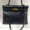 Hermes Kelly 35cm Navy Calf Leather Gold Tone Hardware 1