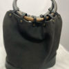 Gucci Black Canvas & Leather Tote with Bamboo Handles 2