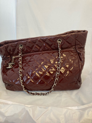 Chanel Patent Vinyl Bag Tote In the Business Bordeaux 3