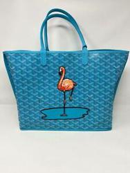 Goyard Anjou Tote PM Blue Flamingo Limited Edition Reversible 3