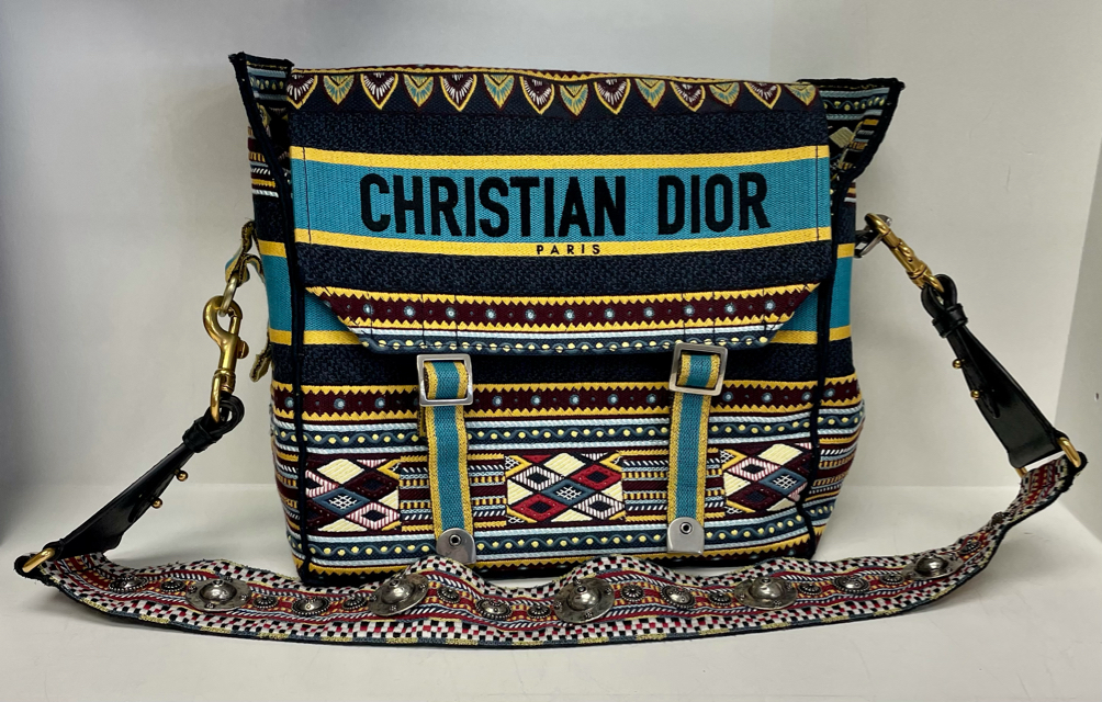vintage CHRISTIAN DIOR Chain Shoulder Clutch Bag Canvas Leather Bordeaux  rare