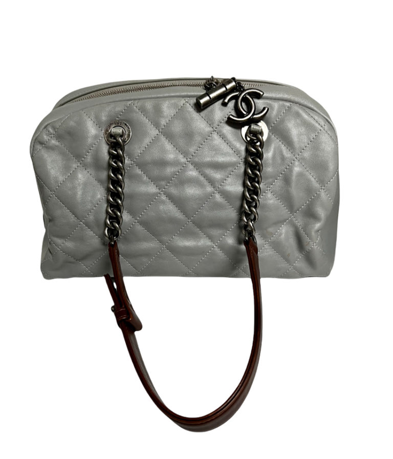 Chanel Grey Country Chic Bowler Bag 3