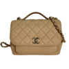 CHANEL Caviar Quilted Small Coco Handle Flap Beige 29332131 4