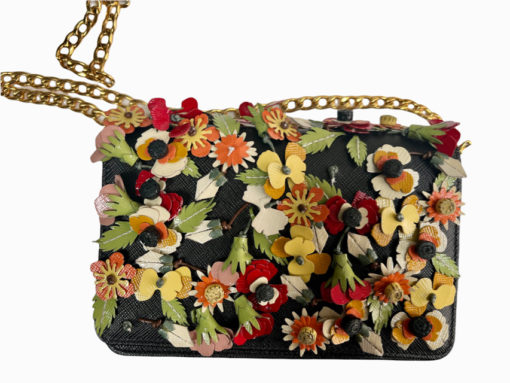 Prada Flower Bag with Gold Toned Chain 3