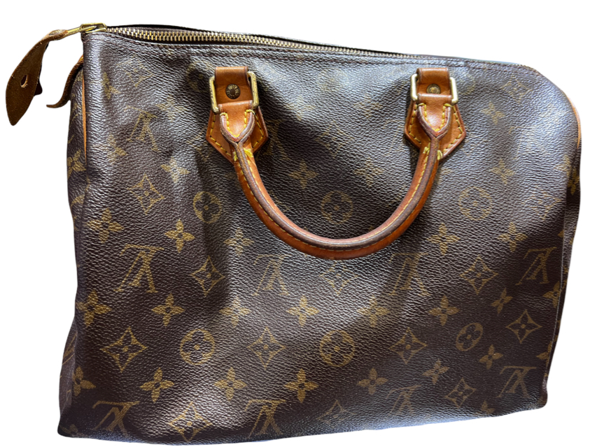 Used Brown Louis Vuitton Monogram Speedy 30cm Top Handle Bag