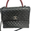 CHANEL Caviar Lizard Quilted Large Coco Handle 1