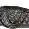 Chanel Authentic Leather In the Mix Single Flap Bag with Burgundy Chain 2