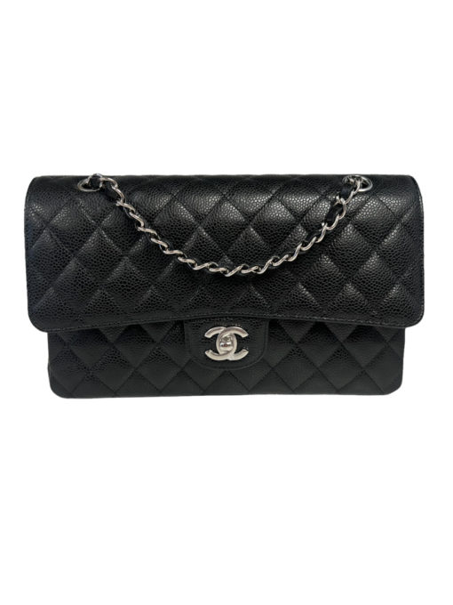 Chanel Classic Double Flap Caviar Silver Metal C.2022 Retail $8800 3