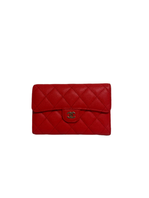 Chanel Red Caviar Medium Flap Wallet 3