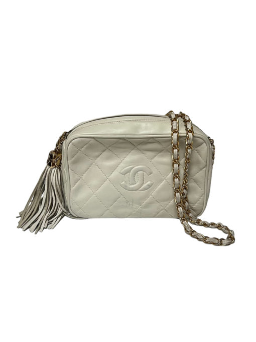 Chanel White Small Tassel Camera bag 3