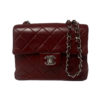 Chanel Vintage Burgundy Mini Square Single Flap Bag 4