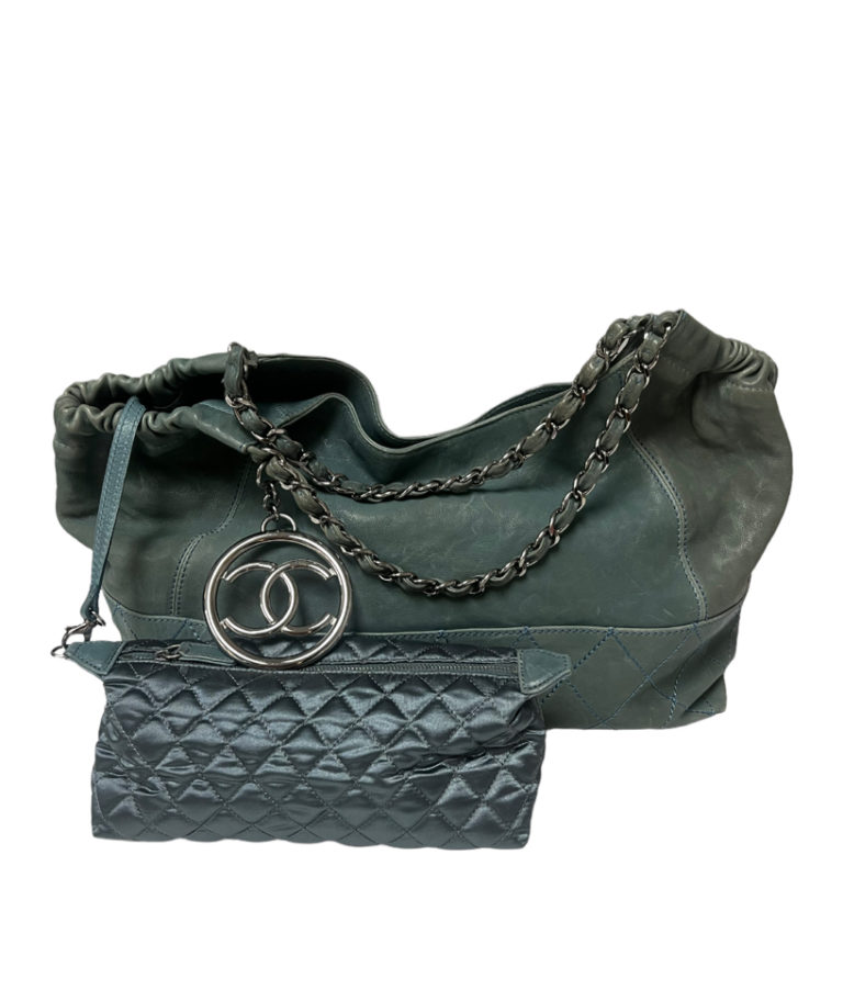 Chanel Blue Leather Coco Cabas Shoulder Bag Tote With Cosmetic Bag May 9, 2024