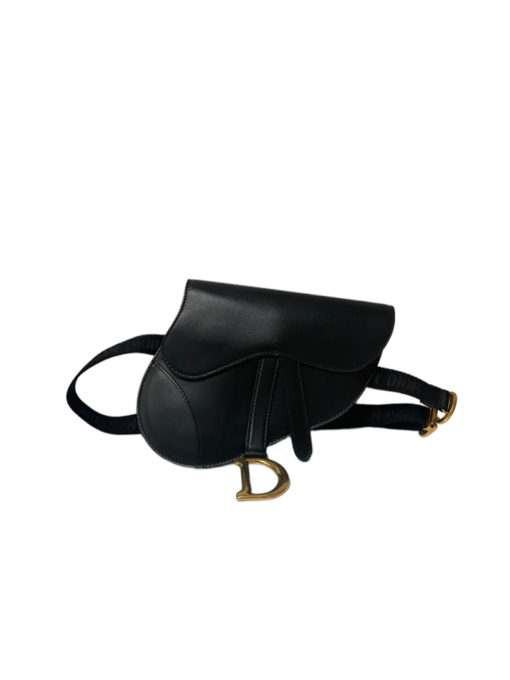 Dior Black Leather Saddle Belt Pouch 3