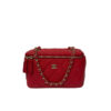 Chanel 2022 Classic Vanity Crossbody Bag Red Caviar Leather Gold Hardware 8