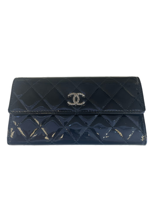 Chanel Brilliant CC Trifold Wallet Quilted Patent Long 3