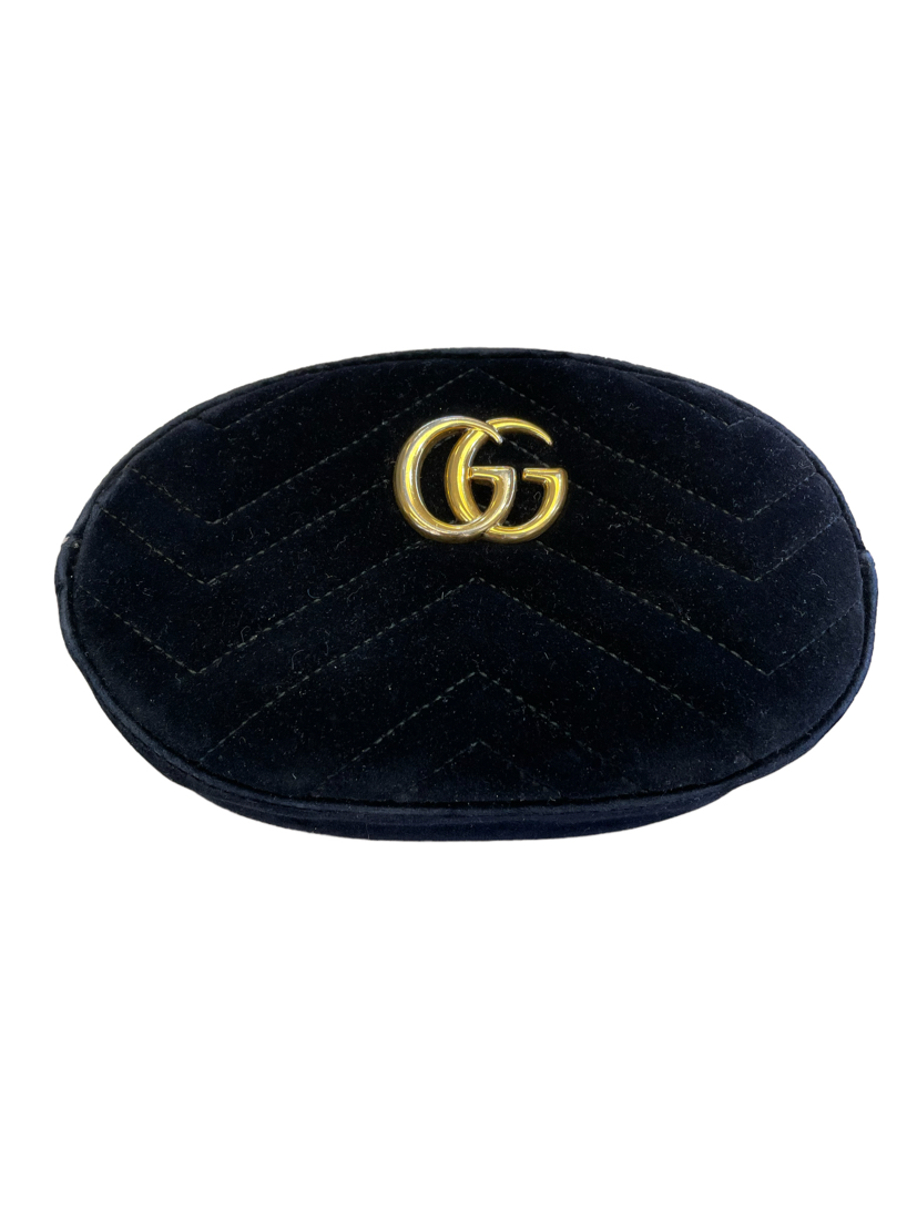 Gucci Marmont belt bag in Black Velvet 3