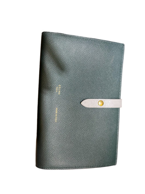 Celine Green/Grey Long Bi-Fold Large Strap Wallet 2