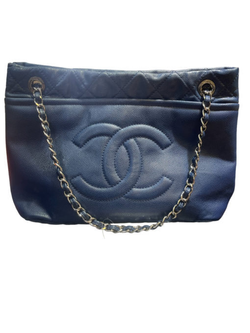 Chanel Navy Blue Caviar Timeless Soft Shopping Tote 3