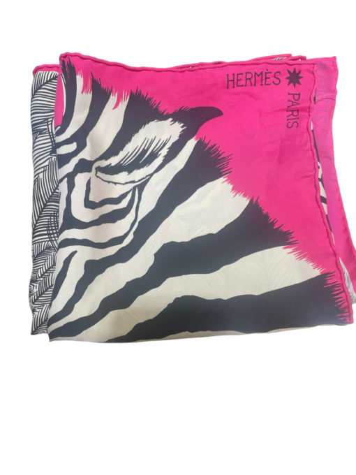 Hermes Silk Scarf Pink & Black 3