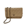 Chanel Beige Classic Quilted Wallet on Chain 1