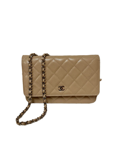 Chanel Beige Classic Quilted Wallet on Chain 3