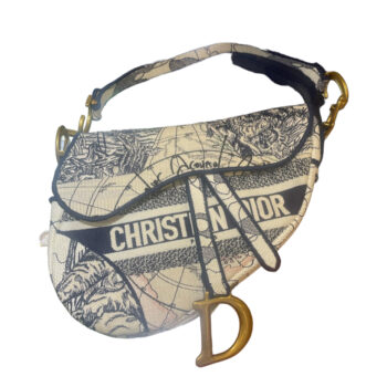 Christian Dior Blue And Beige Oblique Canvas Saddle Bag Gold Hardware  Available For Immediate Sale At Sotheby's