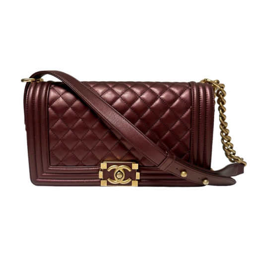 Chanel Medium Boy Bag Glazed Burgundy 3