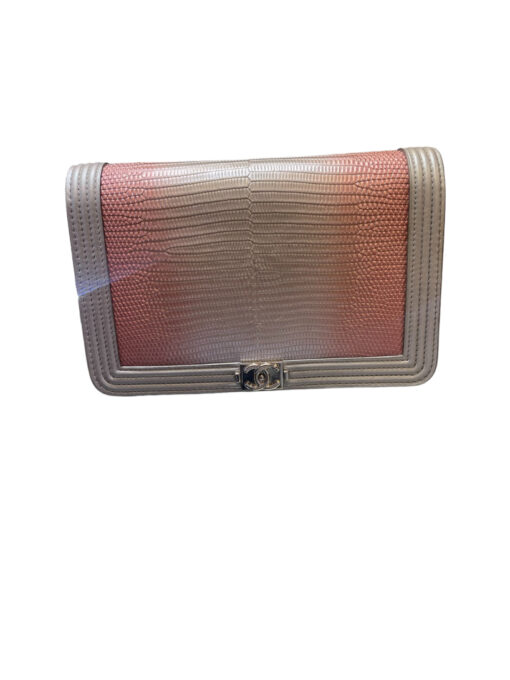 Chanel Lizard Wallet on Chain Pink And Silver Retail $5300 3