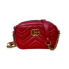 Gucci Small Red Leather GG Marmont Crossbody Bag Gold Hardware 2