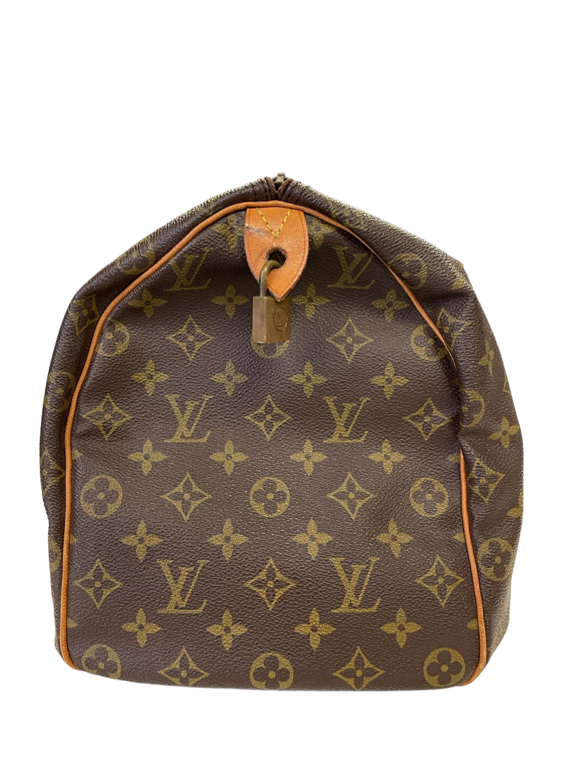Unisex Pre-Owned Authenticated Louis Vuitton Monogram Speedy 25 Canvas  Brown Boston Bag Top HandleBag 