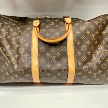 Louis Vuitton Crafty Keepall Bandouliere 45 Caramel/Cream in Monogram Giant  Coated Canvas with Gold-tone - US