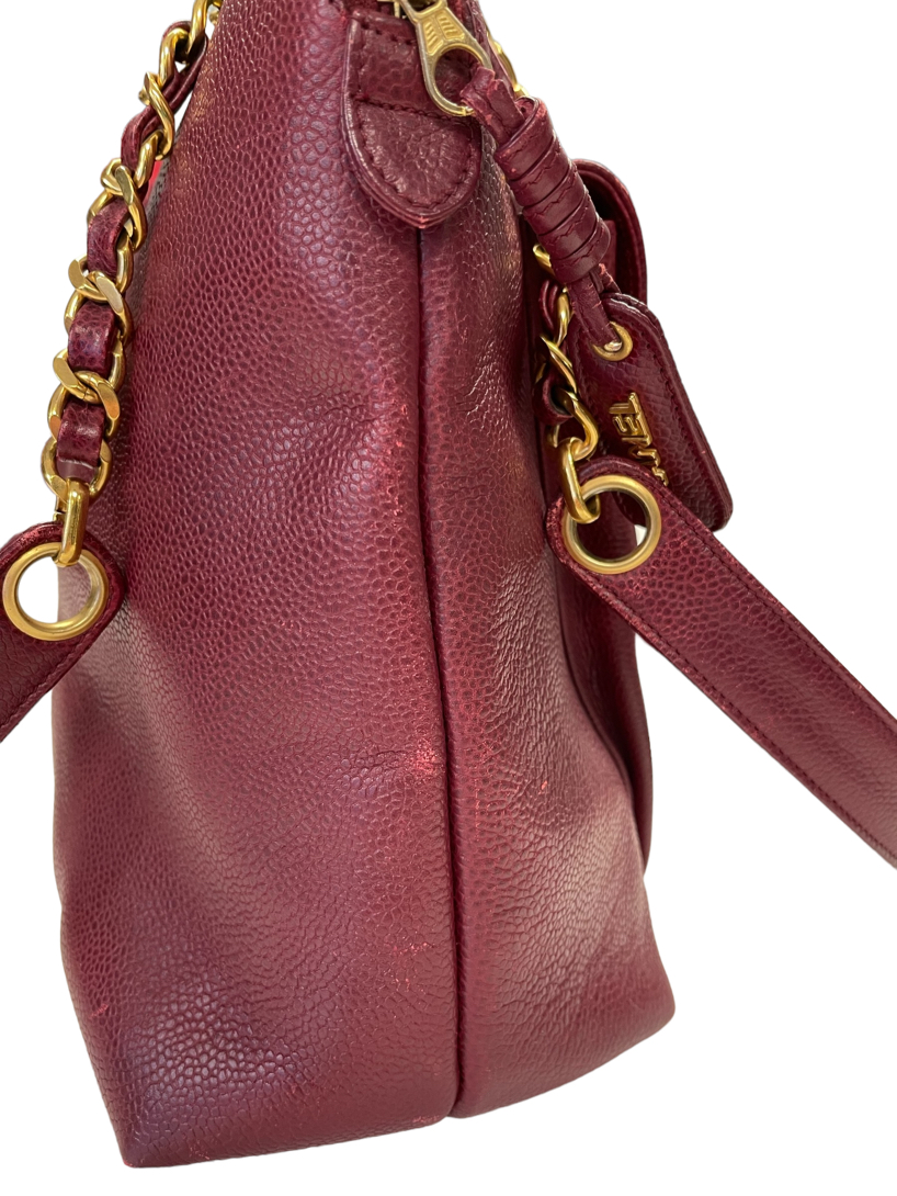 Celine Suede Leather Monogram Embossed 3 Pocket Small Tote Handbag Gold  Vintage