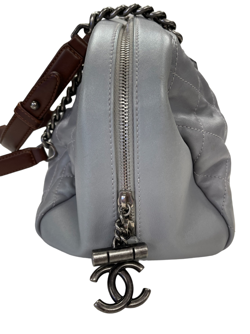 Chanel Grey Country Chic Bowler Bag 6