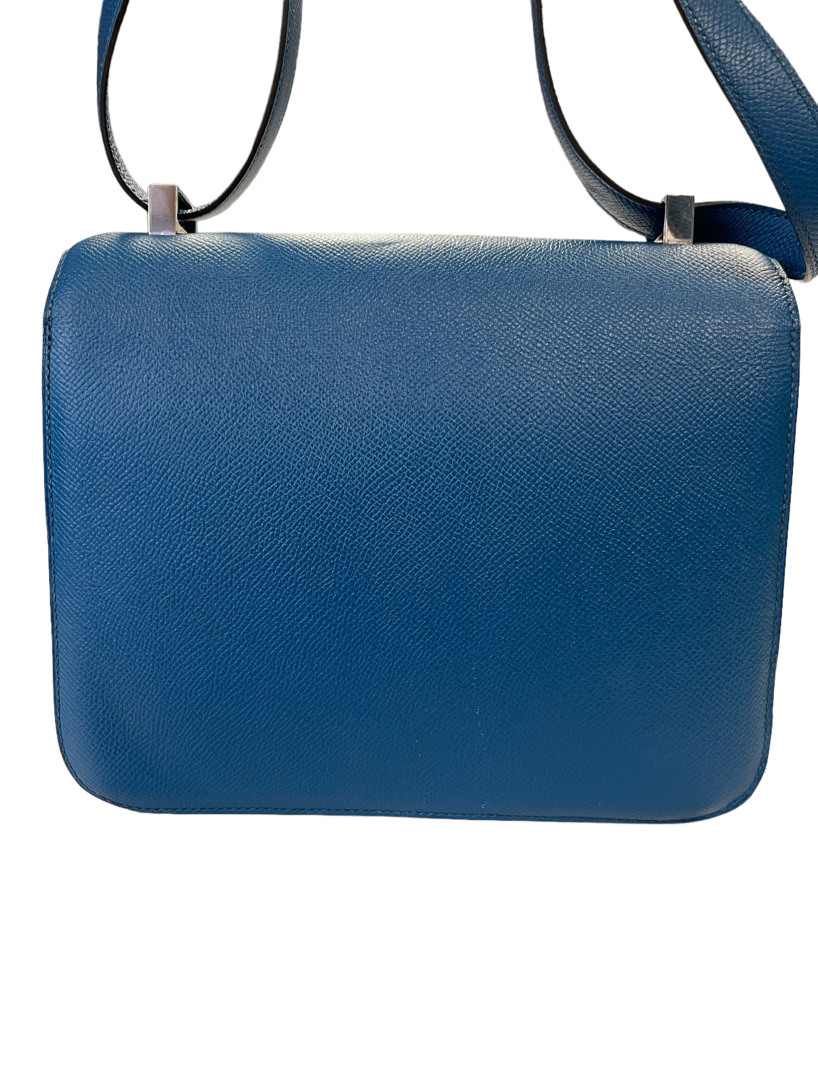 HERMES Birkin 30cm Smooth Calf Leather Silver Hardware Bag Navy Blue-US