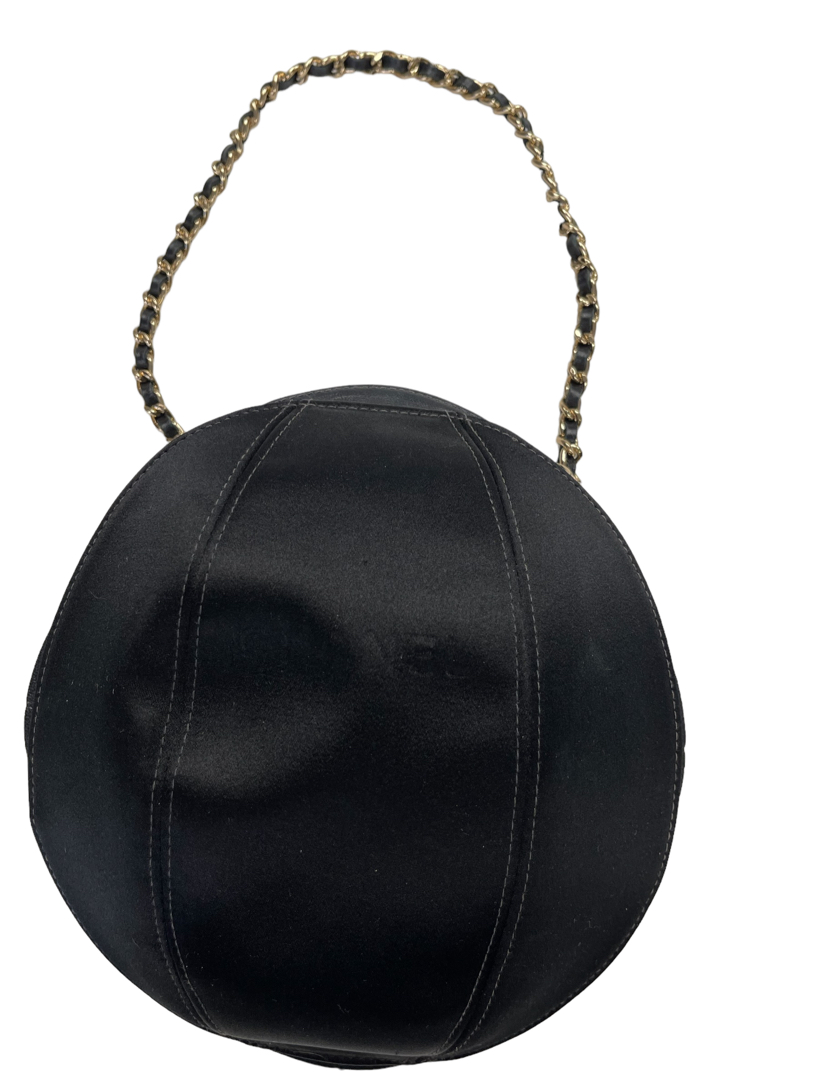 Used Black Chanel Rare Vintage Black Leather Camellia Flower Evening Bag  Authentic Houston,TX
