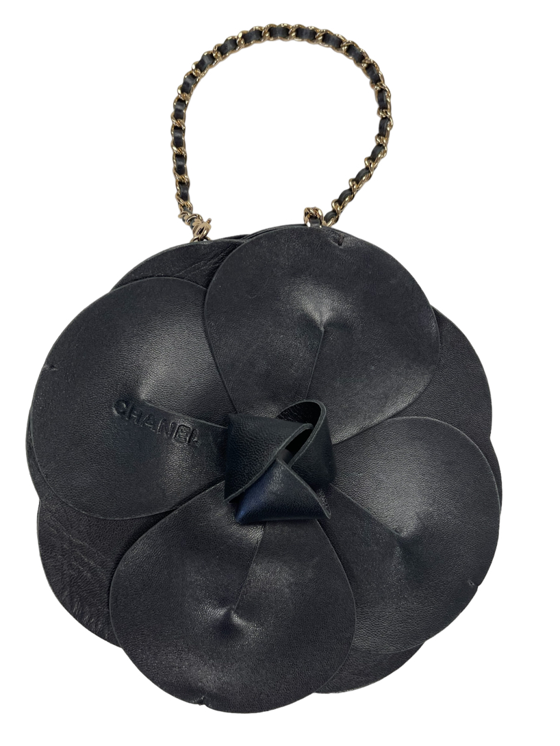 black leather chanel handbag authentic