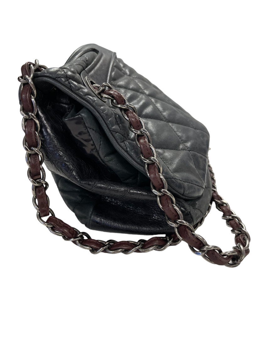 Chanel Rare Black Quilted Patent Leather Chain Around Maxi – Vintage by  Misty