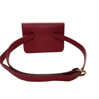 Hermes Authentic Vintage Red Togo Leather Bullet Pochette Waist Belt Bag 10