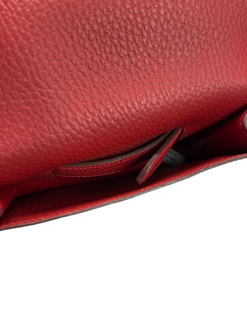 Hermes Authentic Vintage Red Togo Leather Bullet Pochette Waist Belt Bag 8
