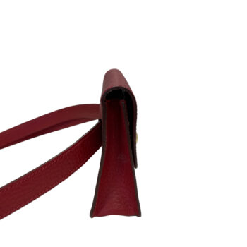 Hermes Authentic Vintage Red Togo Leather Bullet Pochette Waist Belt Bag 12