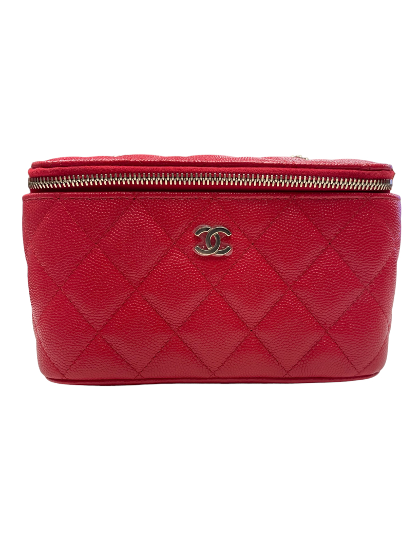 Used Red Chanel 2022 Classic Vanity Crossbody Bag Red Caviar Leather Gold  Hardware Houston,TX