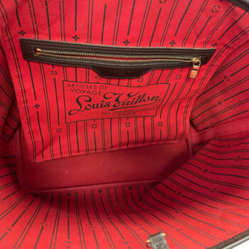 Louis Vuitton NEVERFULL MM Damier Ebene Retail $2050 Initials "SW" 11
