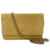 Chanel Yellow Caviar Leather Wallet on Chain Crossbody Bag Silver Hardware 2