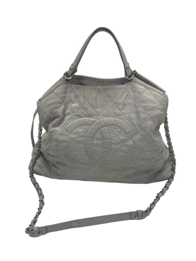 Chanel Authentic Vintage Grey Leather &Quot;Sea Hit&Quot; Soft Tote Shoulder Bag December 18, 2024