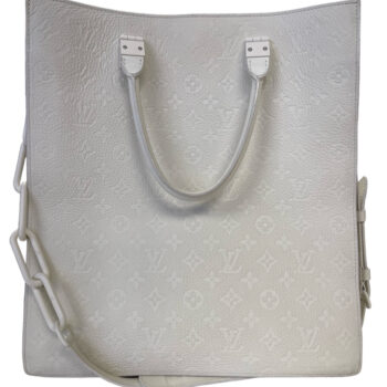Louis Vuitton White Monogram Taurillon Leather Sac Plat Tote With Strap May 2, 2024