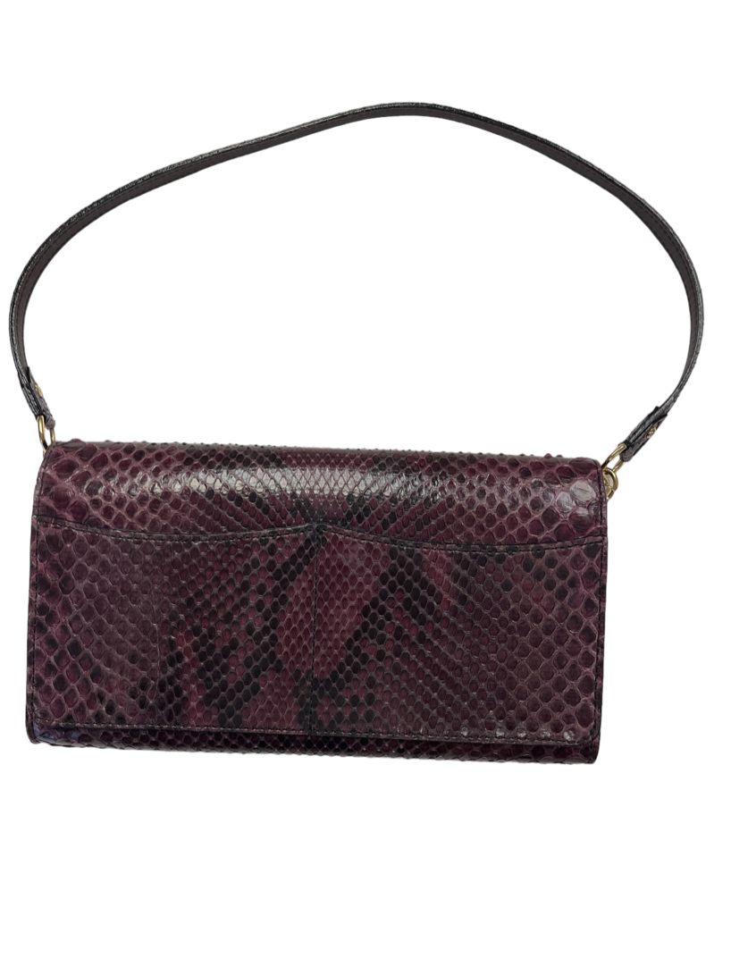 Used Louis Vuitton Rossmore MM Python Prune Shoulder Bag Gold-Tone