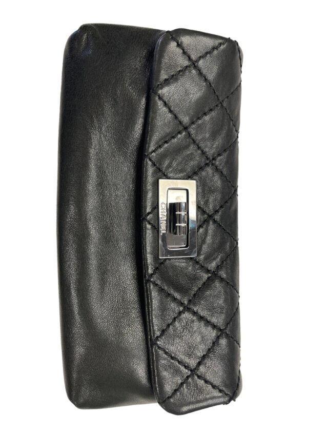 Chanel Reissue Clutch Handbag Quilted Black Leather With Brushed Silver Hardware May 27, 2024
