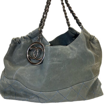 Chanel Blue Leather Coco Cabas Shoulder Bag Tote With Cosmetic Bag April 27, 2024
